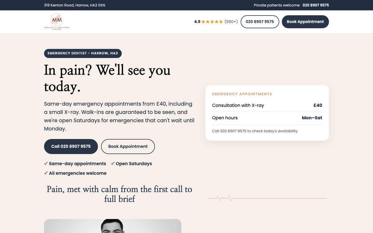 MM Dental Care website
